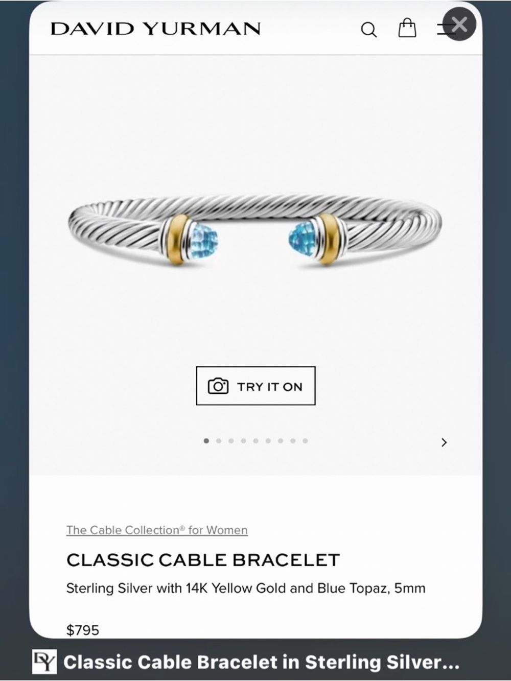 ❤️ David Yurman 5mm Classic Cable Bracelet - Picture 11 of 11